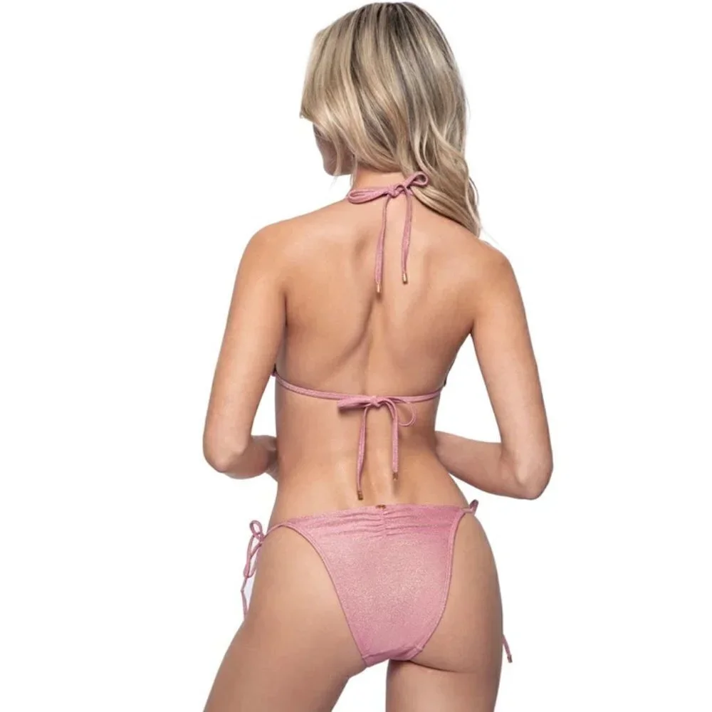 New PQ Swim Namaste Barbie Pink Full Tie Bikini Bottoms NWT Size Medium - Picture 5 of 14